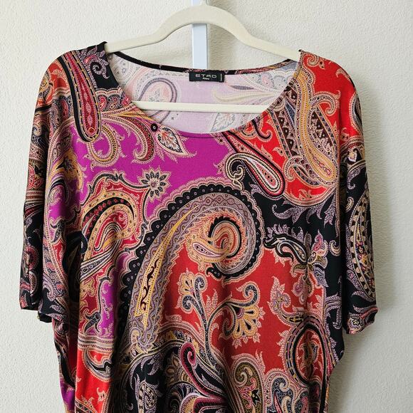 ETRO Women's Multicolored Paisley 100% Silk Bohemian Top Sz M (Approx) - Picture 5 of 16